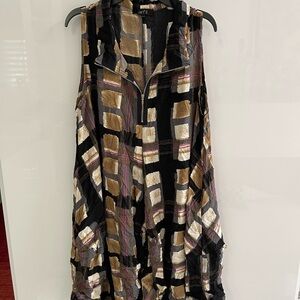 Comfy USA Abstract Patterned Dress - Black, Brown, Tan